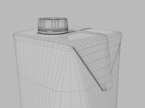 Beverage Carton 1L- Customizable Prism Drink Box Modelo 3D