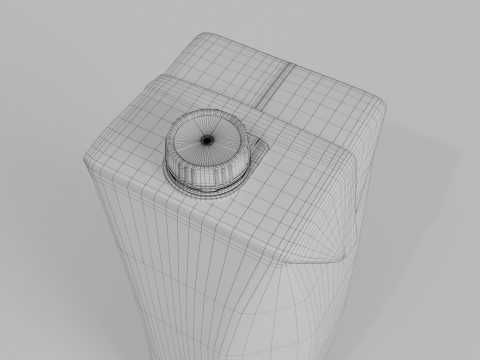 Beverage Carton 1L- Customizable Prism Drink Box Modelo 3D