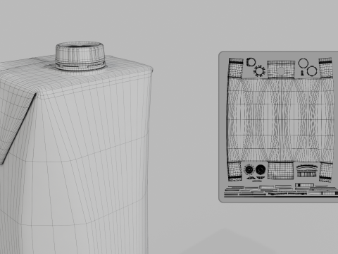Beverage Carton 1L- Customizable Prism Drink Box Modelo 3D