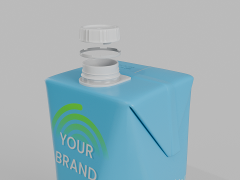Beverage Carton 750 ml- Customizable Prism Drink Box 3D Modell