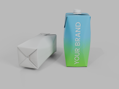 Beverage Carton 750 ml- Customizable Prism Drink Box 3D Modell