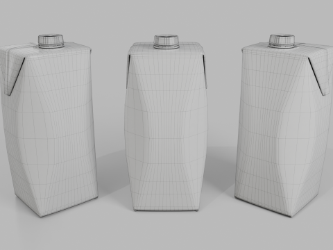 Beverage Carton 750 ml- Customizable Prism Drink Box 3D Modell