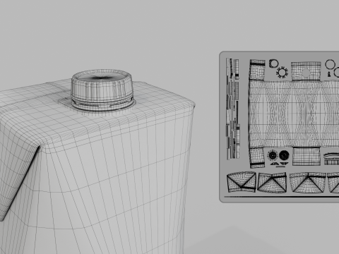 Beverage Carton 750 ml- Customizable Prism Drink Box 3D Modell