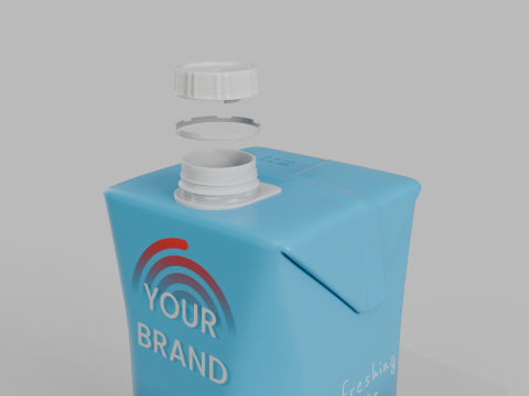 Beverage Carton 500 ml- Customizable Prism Drink Box Modelo 3D