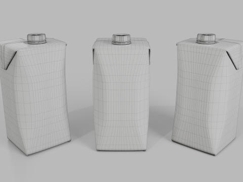 Beverage Carton 500 ml- Customizable Prism Drink Box Modelo 3D