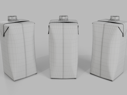 Beverage Carton 500 ml- Customizable Prism Drink Box Modelo 3D