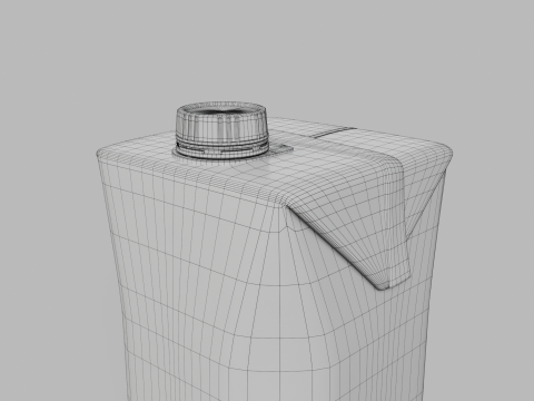 Beverage Carton 500 ml- Customizable Prism Drink Box Modelo 3D