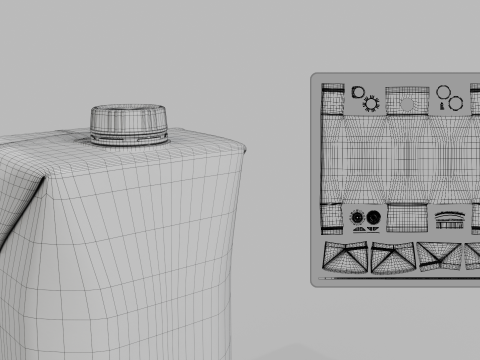Beverage Carton 500 ml- Customizable Prism Drink Box Modelo 3D