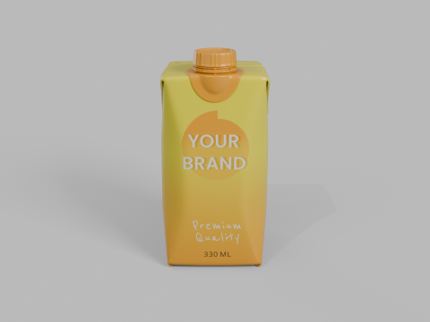 Beverage Carton 330 ml- Customizable Prism Drink Box Modelo 3D