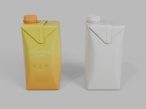 Beverage Carton 330 ml- Customizable Prism Drink Box Modelo 3D