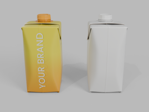 Beverage Carton 330 ml- Customizable Prism Drink Box Modelo 3D