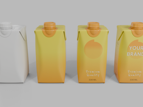 Beverage Carton 330 ml- Customizable Prism Drink Box Modelo 3D
