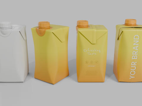 Beverage Carton 330 ml- Customizable Prism Drink Box Modelo 3D