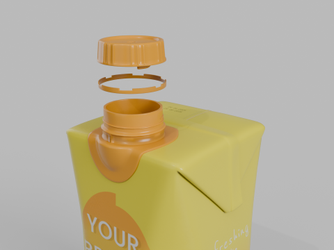 Beverage Carton 330 ml- Customizable Prism Drink Box Modelo 3D
