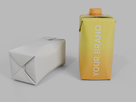 Beverage Carton 330 ml- Customizable Prism Drink Box Modelo 3D