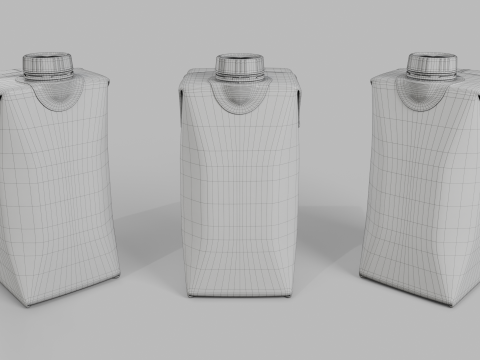 Beverage Carton 330 ml- Customizable Prism Drink Box Modelo 3D