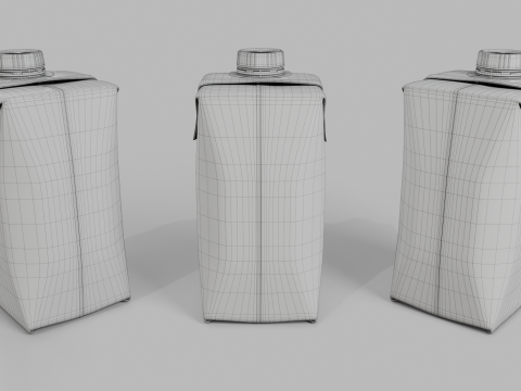 Beverage Carton 330 ml- Customizable Prism Drink Box Modelo 3D