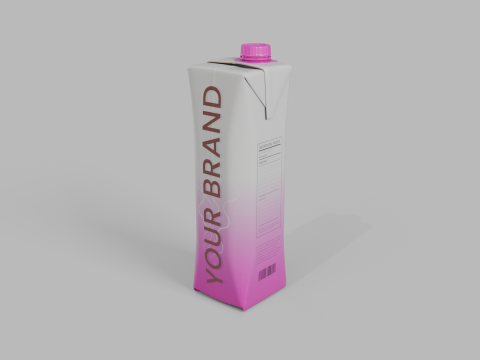 Beverage Carton 250 ml- Customizable Prism Drink Box Modelo 3D