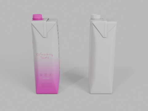 Beverage Carton 250 ml- Customizable Prism Drink Box Modelo 3D