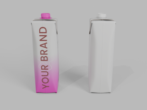 Beverage Carton 250 ml- Customizable Prism Drink Box Modelo 3D