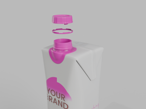 Beverage Carton 250 ml- Customizable Prism Drink Box Modelo 3D
