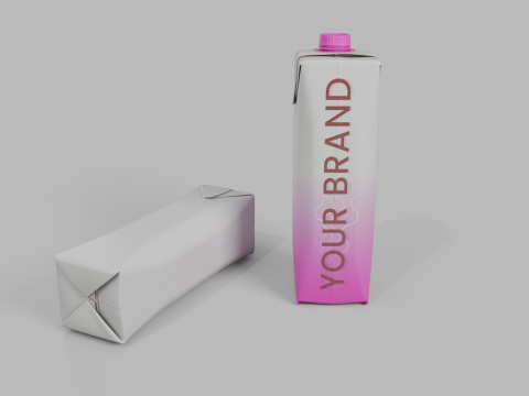 Beverage Carton 250 ml- Customizable Prism Drink Box Modelo 3D