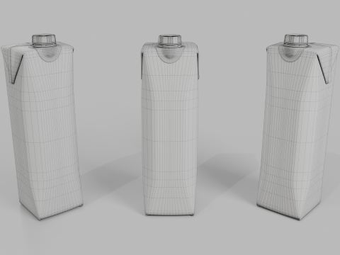 Beverage Carton 250 ml- Customizable Prism Drink Box Modelo 3D