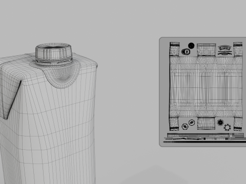 Beverage Carton 250 ml- Customizable Prism Drink Box Modelo 3D