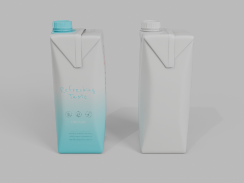 Beverage Carton 200 ml- Customizable Prism Drink Box Modelo 3D