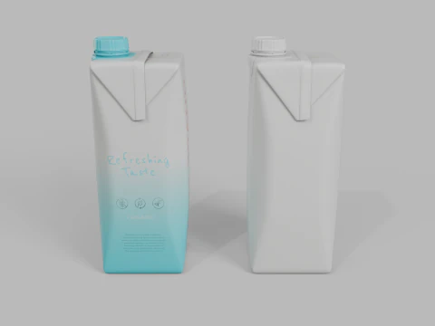 Beverage Carton 200 ml- Customizable Prism Drink Box 3D Model