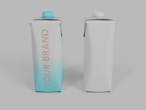 Beverage Carton 200 ml- Customizable Prism Drink Box 3D Model