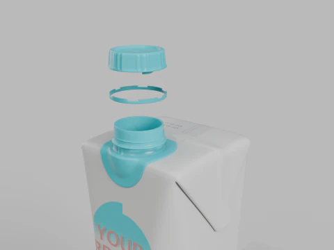 Beverage Carton 200 ml- Customizable Prism Drink Box 3D Model
