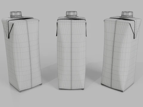 Beverage Carton 200 ml- Customizable Prism Drink Box 3D Model