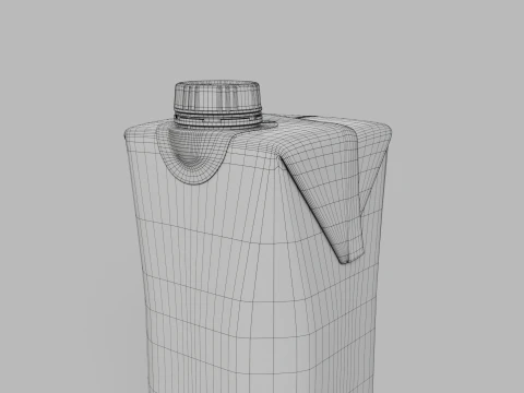 Beverage Carton 200 ml- Customizable Prism Drink Box 3D Model