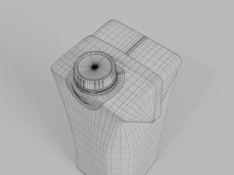 Beverage Carton 200 ml- Customizable Prism Drink Box 3D Model