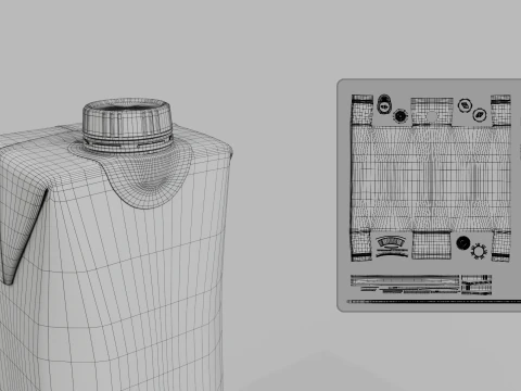 Beverage Carton 200 ml- Customizable Prism Drink Box 3D Model