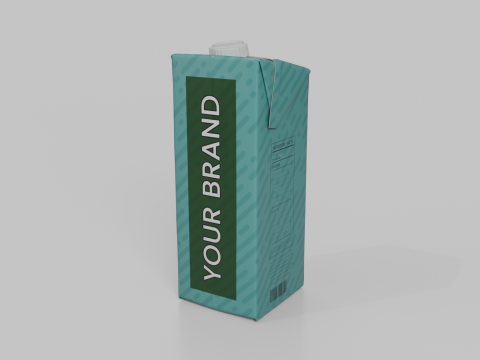 Beverage Carton 500 ml- Customizable Tilt-Edge Drink Box Modelo 3D