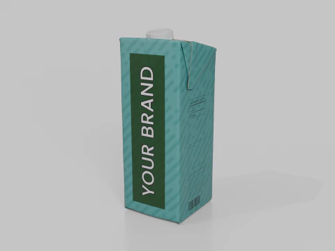 Beverage Carton 500 ml- Customizable Tilt-Edge Drink Box 3D Model