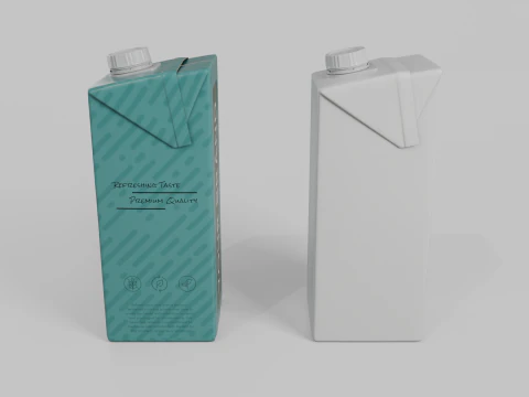 Beverage Carton 500 ml- Customizable Tilt-Edge Drink Box 3D Model