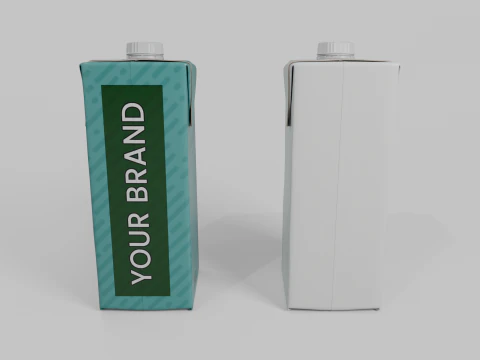 Beverage Carton 500 ml- Customizable Tilt-Edge Drink Box 3D Model