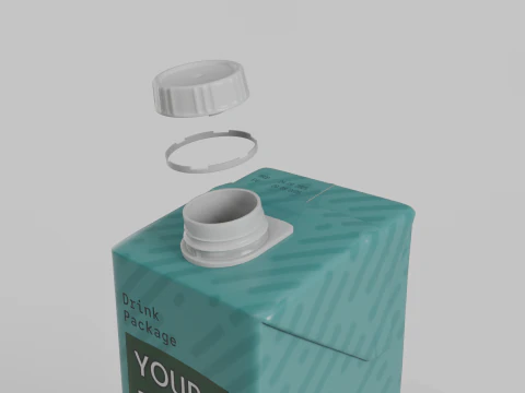 Beverage Carton 500 ml- Customizable Tilt-Edge Drink Box 3D Model