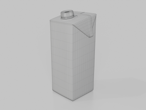 Beverage Carton 500 ml- Customizable Tilt-Edge Drink Box Modelo 3D