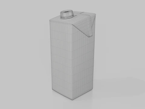 Beverage Carton 500 ml- Customizable Tilt-Edge Drink Box 3D Model