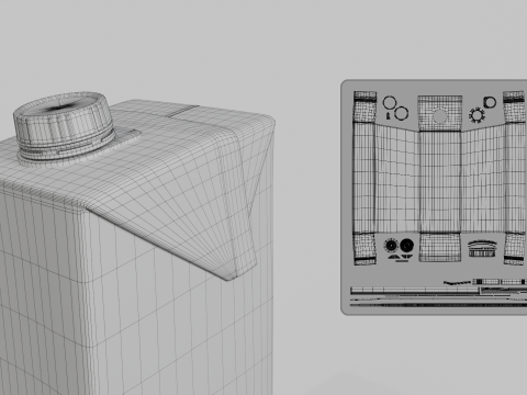Beverage Carton 500 ml- Customizable Tilt-Edge Drink Box Modelo 3D