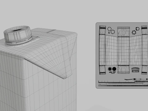 Beverage Carton 500 ml- Customizable Tilt-Edge Drink Box 3D Model