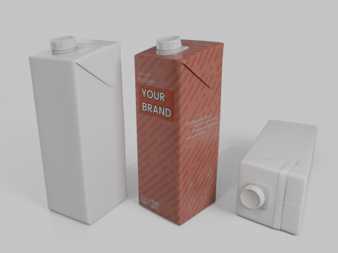Beverage Carton 1L- Customizable Tilt-Edge Drink Box 3D Modell