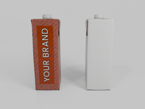 Beverage Carton 1L- Customizable Tilt-Edge Drink Box 3D Modell