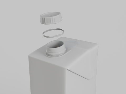 Beverage Carton 1L- Customizable Tilt-Edge Drink Box 3D Modell