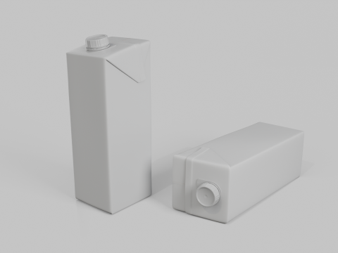 Beverage Carton 1L- Customizable Tilt-Edge Drink Box 3D Modell