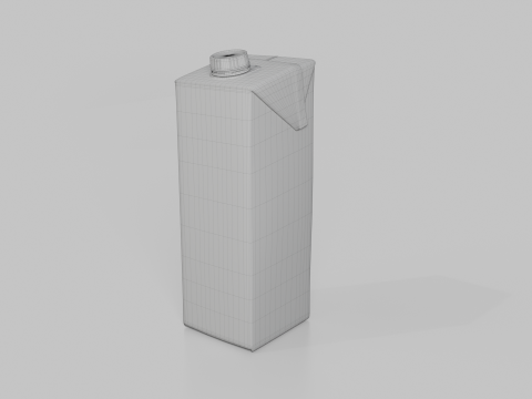 Beverage Carton 1L- Customizable Tilt-Edge Drink Box 3D Modell